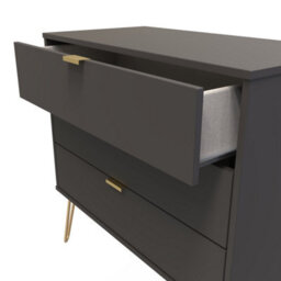 Honshu 3 Drawer Chest Of Drawers In Graphite (Ready Assembled) - thumbnail 5