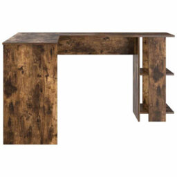 Berkfield Modern Corner Desk With Storage Smoked Oak 140X113,5X75Cm - thumbnail 6