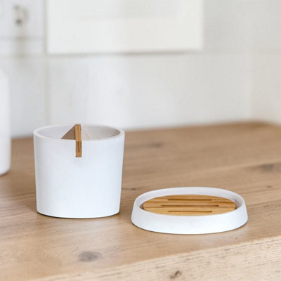 Showerdrape Sonata White Bathroom Accessory Set - Soap Dish & Toothbrush Holder - image 1