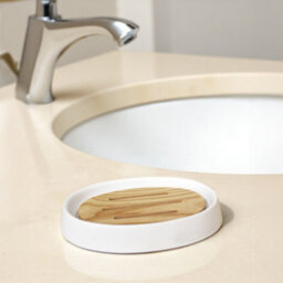 Showerdrape Sonata White Bathroom Accessory Set - Soap Dish & Toothbrush Holder - thumbnail 3
