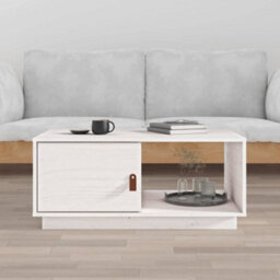 Berkfield Coffee Table White 80X50X35.5 Cm Solid Wood Pine