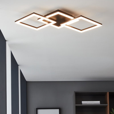 Eglo Paranday-Z Black Steel Smart Control, Colour Changing Ceiling Light, (L) 65Cm - image 1