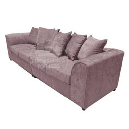 Furnishings For Less UK Monaco Chenille Fabric Long 4 Seater Sofa  Pink - thumbnail 7