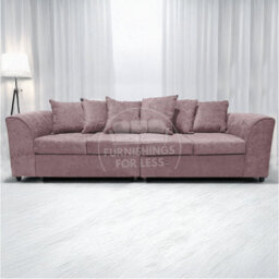 Furnishings For Less UK Monaco Chenille Fabric Long 4 Seater Sofa  Pink - thumbnail 8