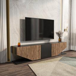 Decorotika Pearl Tv Stand Tv Unit For Tvs Up To 71 Inch Black And Alina - thumbnail 2