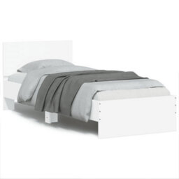 Berkfield Bed Frame Without Mattress With Headboard White 90X200 Cm - thumbnail 2