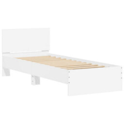 Berkfield Bed Frame Without Mattress With Headboard White 90X200 Cm - thumbnail 3
