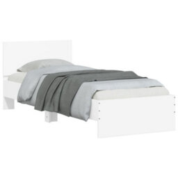 Berkfield Bed Frame Without Mattress With Headboard White 90X200 Cm - thumbnail 4