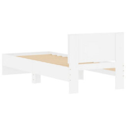 Berkfield Bed Frame Without Mattress With Headboard White 90X200 Cm - thumbnail 7