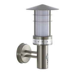 Luminosa Lighting Luminosa Pagoda Pir 1 Light Outdoor Wall Light Brushed Stainless Steel, Frosted Polycarbonate Ip44, E27 - thumbnail 2