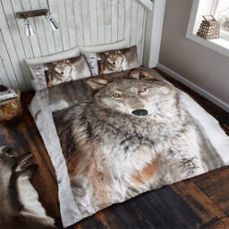 Gc Gaveno Cavailia 3D Wild Wolf Duvet Cover Bedding Set King 3Pc With Matching Pillowcases - thumbnail 1