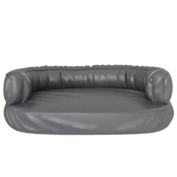 Berkfield Ergonomic Foam Dog Bed Grey 60X42 Cm Faux Leather - thumbnail 4