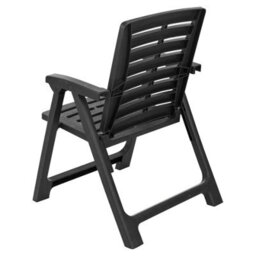 Urbn-Garden Urbngarden 72Cm Height Table With 4 Chairs Outdoor Patio Garden Furniture Black Round Plastic Table And Folding Chairs Set - thumbnail 6