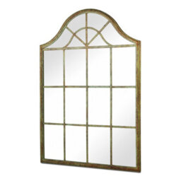 Mirroroutlet Metal Arch Shaped Decorative Rustic Green Window Garden Mirror 92 X 63Cm - thumbnail 3