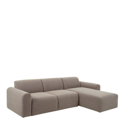 Furniture To Go Midfield Right Hand Facing 2 Seater Chaise Longue In Boucle Beige Fabric - image 1