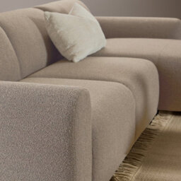Furniture To Go Midfield Right Hand Facing 2 Seater Chaise Longue In Boucle Beige Fabric - thumbnail 5