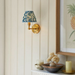 Luminosa Lighting Luminosa Burley Rechargeable Brushed Aged Brass Plate Wall Light With Ripple Shade 16Cm Integrated Led - thumbnail 2