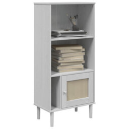Walplus Bookcase Senja Rattan Look White 60X35X130 Cm Solid Wood Pine - thumbnail 3