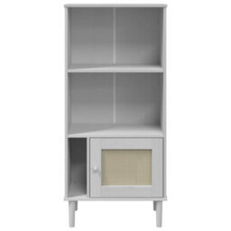 Walplus Bookcase Senja Rattan Look White 60X35X130 Cm Solid Wood Pine - thumbnail 5