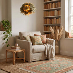 Happy Homewares Eye-Catching And Modern Olive Green Feather Decorated Pendant Shade - thumbnail 6