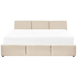 Beliani Ottoman Bed Velvet Bousse 180 X 200 Cm (Eu Super King) Light Beige - thumbnail 6