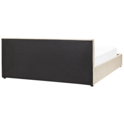 Beliani Ottoman Bed Velvet Bousse 180 X 200 Cm (Eu Super King) Light Beige - thumbnail 7