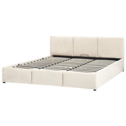 Beliani Ottoman Bed Velvet Bousse 180 X 200 Cm (Eu Super King) Light Beige - thumbnail 4