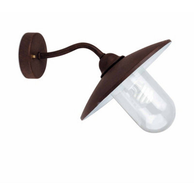 Luminosa Lighting Luminosa Wally 1 Light Outdoor Fisherman Dome Wall Light Rust Brown Ip44, E27 - image 1