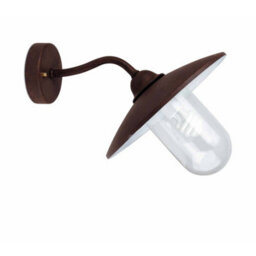 Luminosa Lighting Luminosa Wally 1 Light Outdoor Fisherman Dome Wall Light Rust Brown Ip44, E27