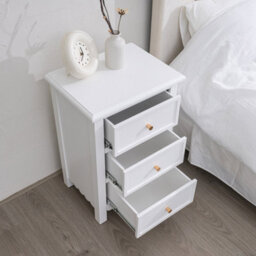Melody Maison Large Scalloped 3 Drawer Chest Of Drawers & Pair Of Bedside Tables - Staunton White Range - thumbnail 7