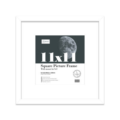 "11X11"" White Picture Frame - 11X11"" Square Frame With 9X9"" Mount For 11X11""/9X9"" Pictures Art Deco Style Wall Art, 1 Pack" - image 1