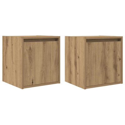 Berkfield Durable Wall-Mounted Bedside Cabinets 2 Pcs Artisan Oak 38X34X40 Cm