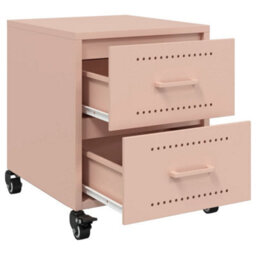 Berkfield Bedside Cabinets 2 Pcs Pink 36X39X43.5 Cm Steel - thumbnail 9