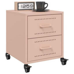 Berkfield Bedside Cabinets 2 Pcs Pink 36X39X43.5 Cm Steel