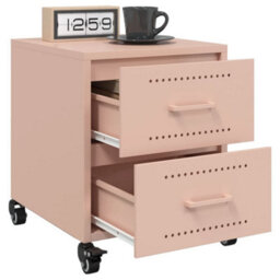 Berkfield Bedside Cabinets 2 Pcs Pink 36X39X43.5 Cm Steel - thumbnail 4