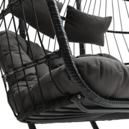 Thehotsale Double Swing Egg Chair With Stand Large 2 Person Outdoor Wicker Twins Basket Hanging Chair For Garden Balcony Outdoor - thumbnail 6