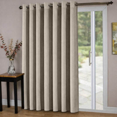 Oxford Homeware Eyelet Linen Curtains Mink Fully Lined 100% Blackout Thermal Insulated Curtain Single Panel (W)168Cmx(L)213Cm - image 1