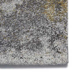 Ivory/yellow Rug, Abstract Rug, Modern Stylish Rug, Stain-Resistant Rug For Bedroom, & Dining Room-60 X 230Cm (Runner) - thumbnail 4