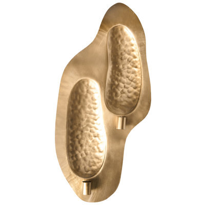 Beliani Wall Candle Holder Peniche Metal 60 Cm Gold - image 1