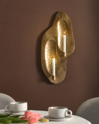 Beliani Wall Candle Holder Peniche Metal 60 Cm Gold - thumbnail 2