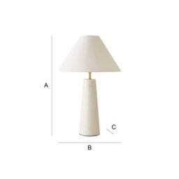 Valuelights Margot White Marble Bedside Table Lamp With A Linen Tapered Lampshade - Bulb Included - thumbnail 9