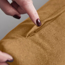 Luxury Living Plain Velvet Chenille Cushion Tan - thumbnail 6