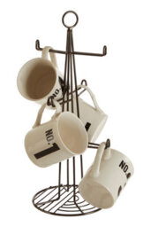 Orsina Vertex Black Nickel Finish 6 Cup Mug Tree - thumbnail 3