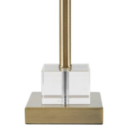 Orsina Antique Brass Leaf Table Lamp With Grey Shade, Textured Metal Leaves On Crystal Base, Luxe Accent Table Lamp - thumbnail 6