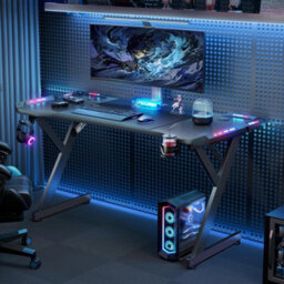 160X60Cm Gaming Desk Witn Led Rgb, Computer Table With Cup Holder - thumbnail 2