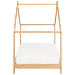 Beliani Kids Bed House Pine Wood Orlu 90 X 200 Cm (Eu Single) Light Brown - thumbnail 4