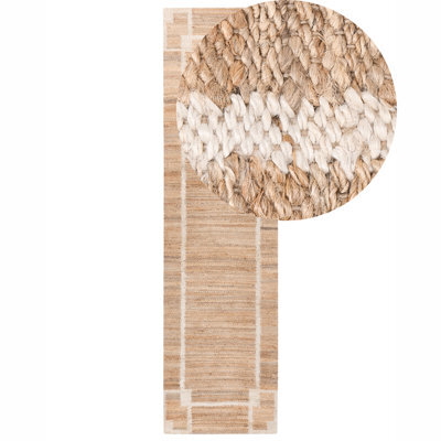 Beliani Rug Gondia Light Beige 80 X 300 Cm Jute - image 1