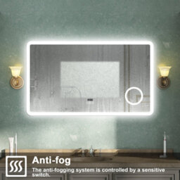AVER-GROWTH Bathroom Led Mirror With Bluetooth 3 Colour Lights Anti-Fog Touch/wall Switch Clock 3X Magnifying Brightness Memory 1200X700mm - thumbnail 5
