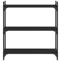 Berkfield Bookcase 3-Tier Black 80X30X86 Cm Engineered Wood - thumbnail 4