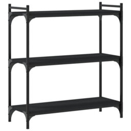 Berkfield Bookcase 3-Tier Black 80X30X86 Cm Engineered Wood - thumbnail 2